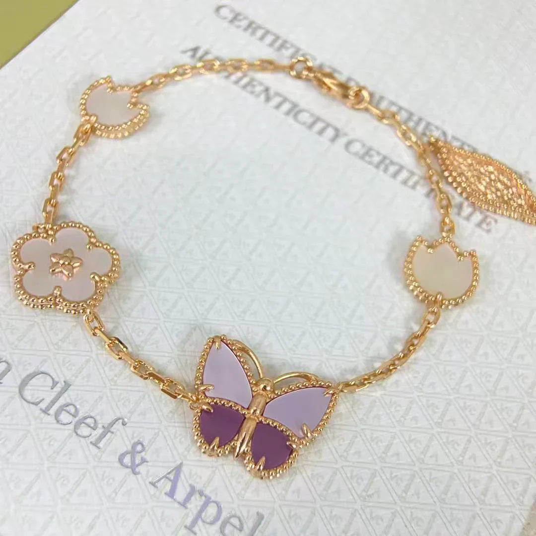 [Aura Jewels]LUCKY SPRING BUTTERFLY 5 MOTIF BRACELET