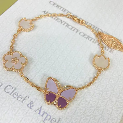 [Aura Jewels]LUCKY SPRING BUTTERFLY 5 MOTIF BRACELET