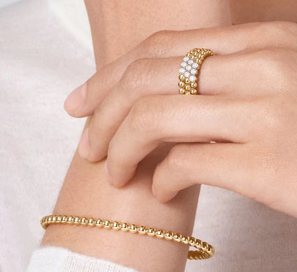 [Aura Jewels]Three-row diamond ring