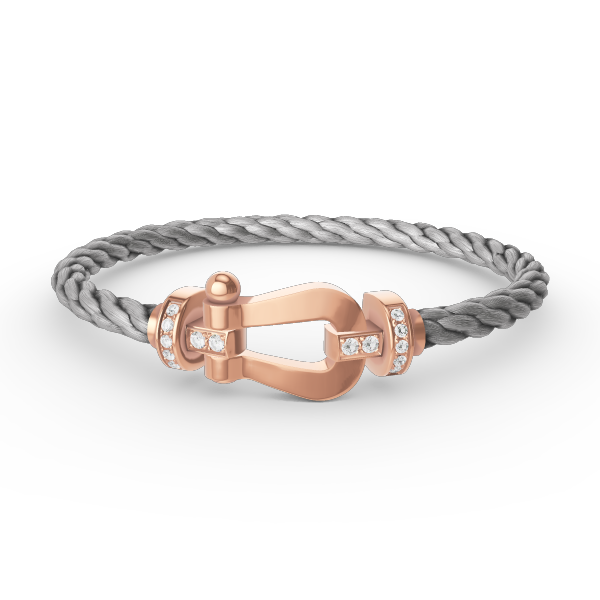 ¡®Aura Jewels¡¯FORCE LARGE HORSESHOE HALF DIAMOND BRACELET ROSE GOLD