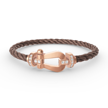 ¡®Aura Jewels¡¯FORCE LARGE HORSESHOE HALF DIAMOND BRACELET ROSE GOLD