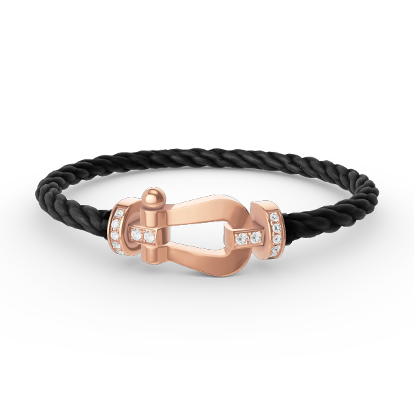 ¡®Aura Jewels¡¯FORCE LARGE HORSESHOE HALF DIAMOND BRACELET ROSE GOLD