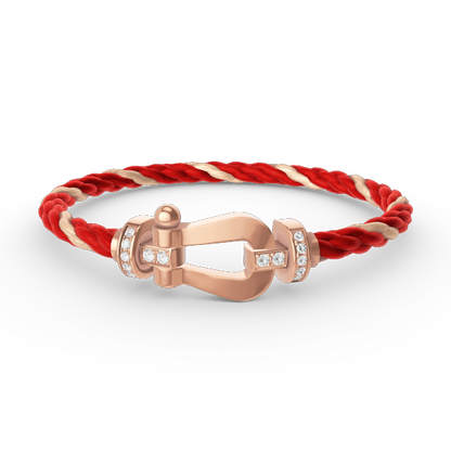 ¡®Aura Jewels¡¯FORCE LARGE HORSESHOE HALF DIAMOND BRACELET ROSE GOLD