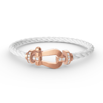 ¡®Aura Jewels¡¯FORCE LARGE HORSESHOE HALF DIAMOND BRACELET ROSE GOLD