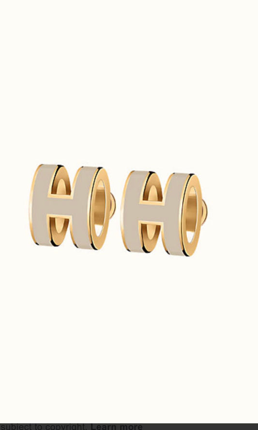 ¡®Aura Jewels¡¯MINI POP H GOLD EARRINGS GREY