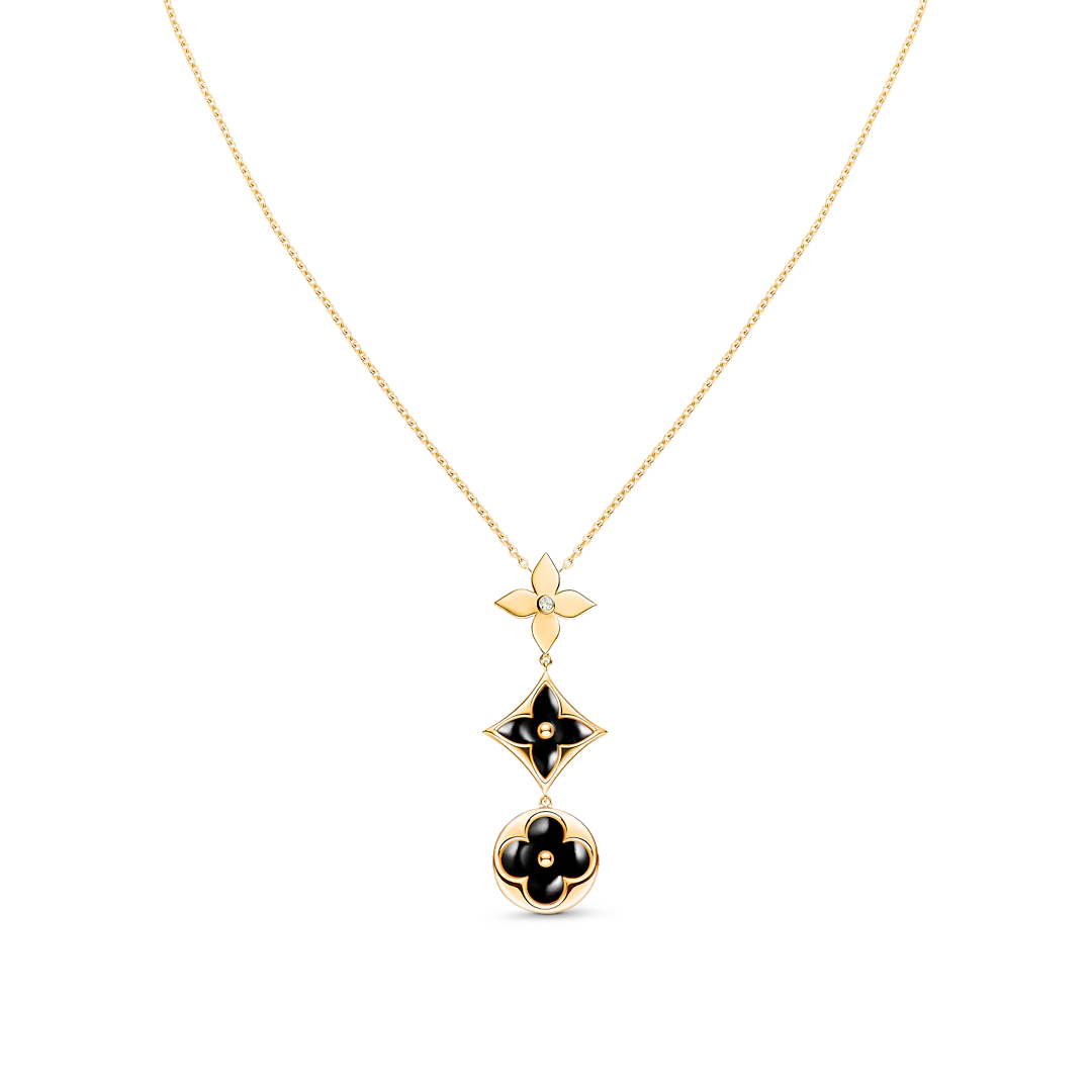 ¡®Aura Jewels¡¯STAR AND SUN ONYX PINK GOLD NECKLACE