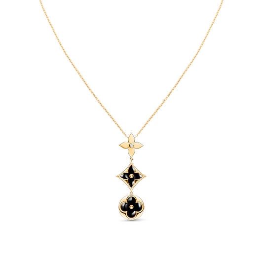 ¡®Aura Jewels¡¯STAR AND SUN ONYX PINK GOLD NECKLACE