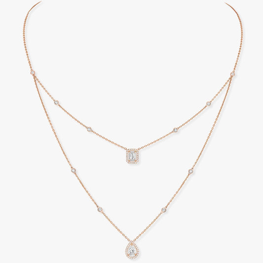 [Aura Jewels]MY TWIN 2 ROW DIAMOND NECKLACE