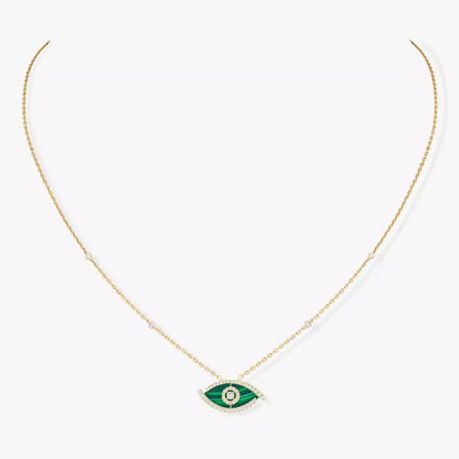 [Aura Jewels]Lucky Eye Diamond Necklace in Rose Gold and Turquoise