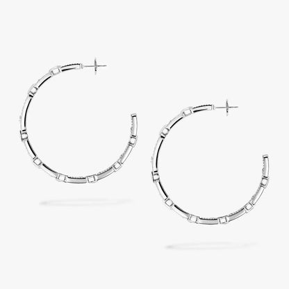[[Aura Jewels]Move Link Diamond Hoop Earrings