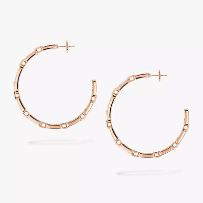 [[Aura Jewels]Move Link Diamond Hoop Earrings