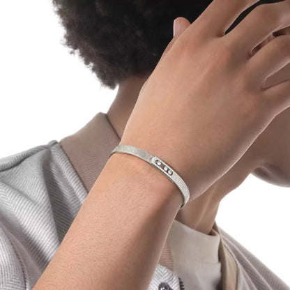 [Aura Jewels]Move Noa Ciselé half pavé bangle