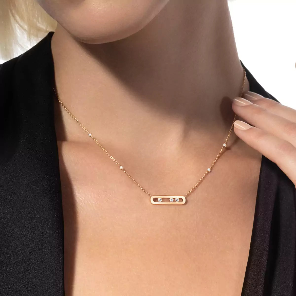 [Aura Jewels] Baby Move Gold Diamond Necklace