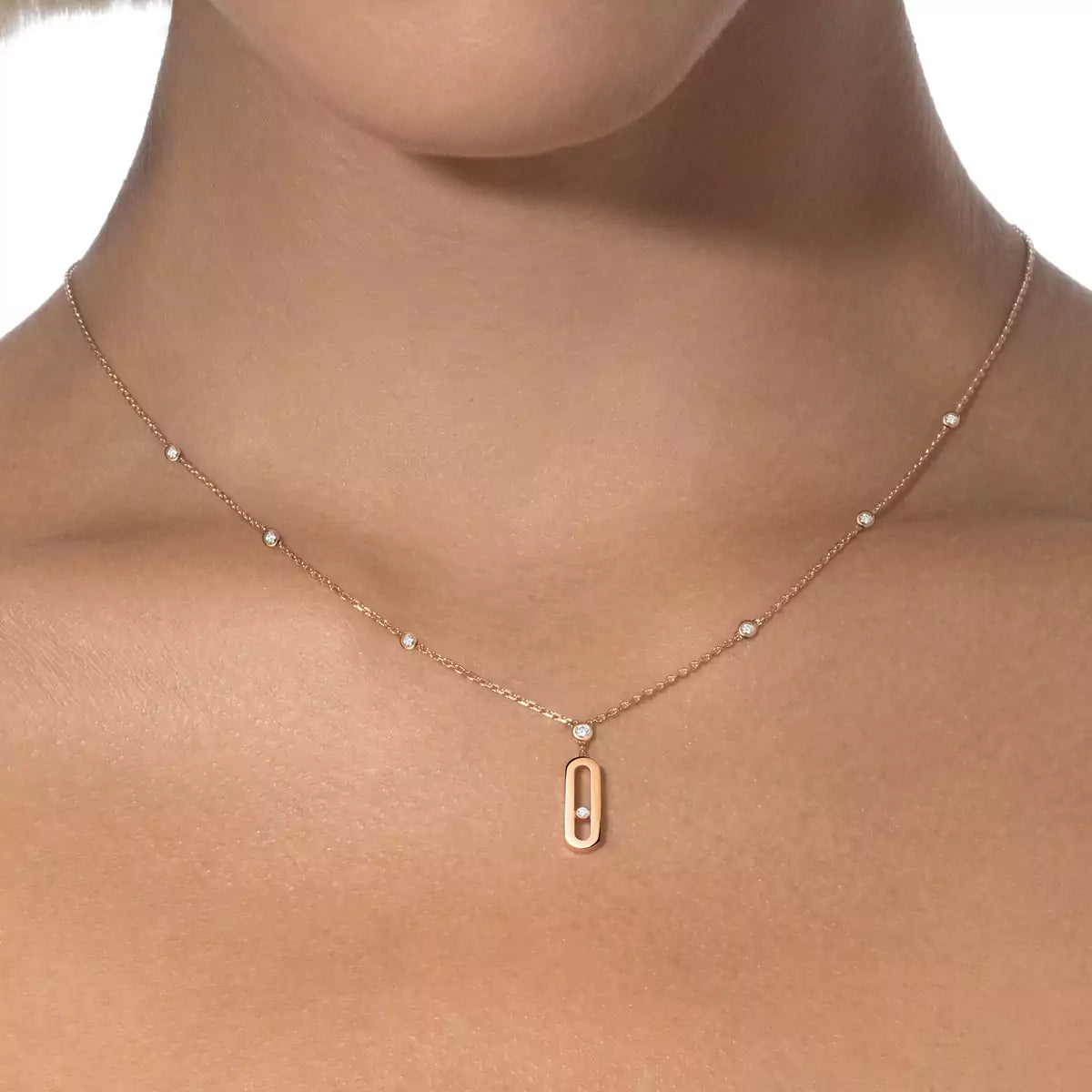 [Aura Jewels] Move Uno Gold Diamond Long Necklace
