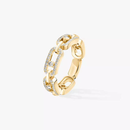 [Aura Jewels]Move Link Pave_-Set Diamond Ring in Gold