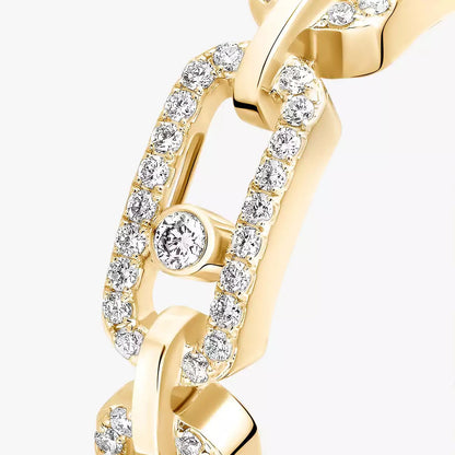 [Aura Jewels]Move Link Pave_-Set Diamond Ring in Gold
