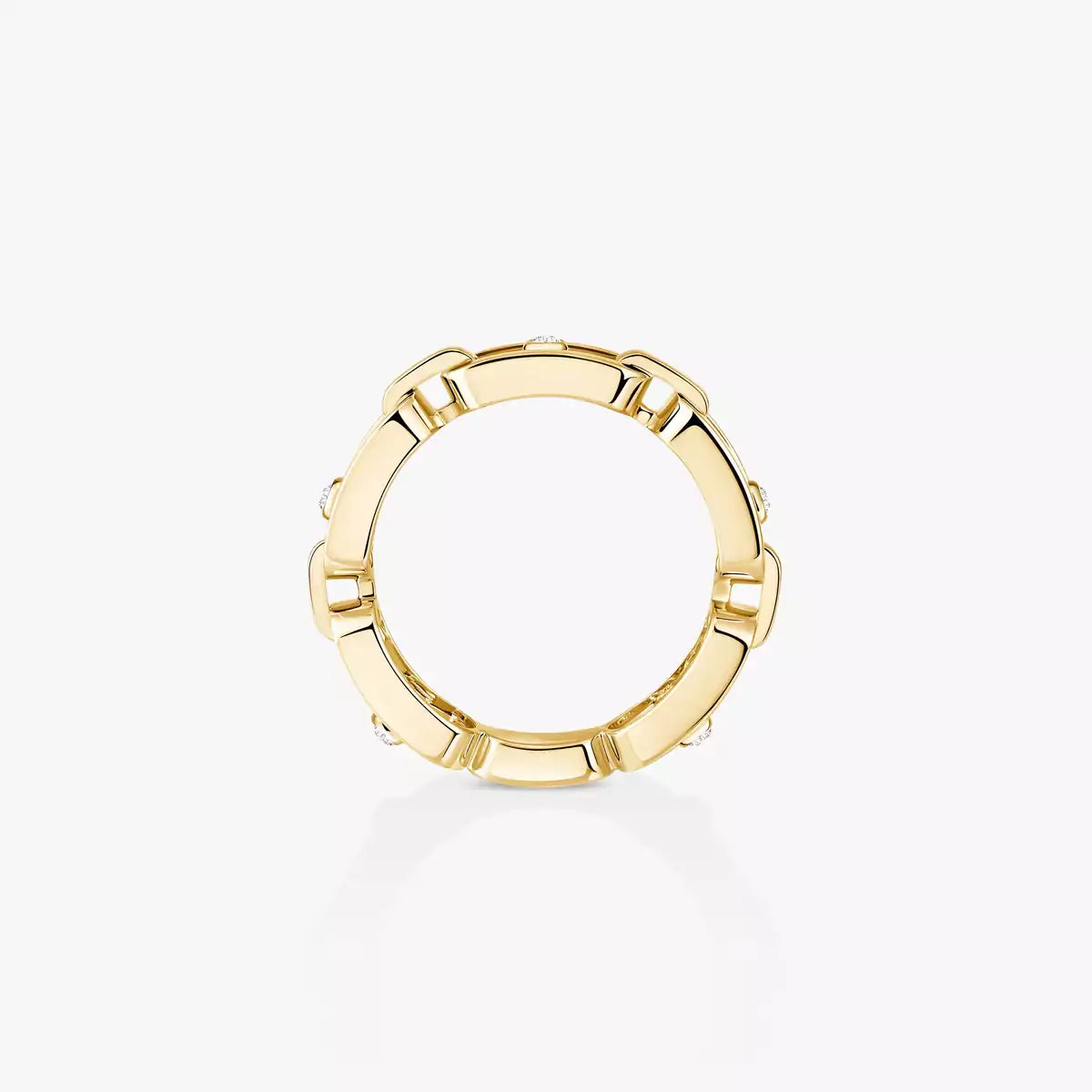 [Aura Jewels]Move Link Pave_-Set Diamond Ring in Gold