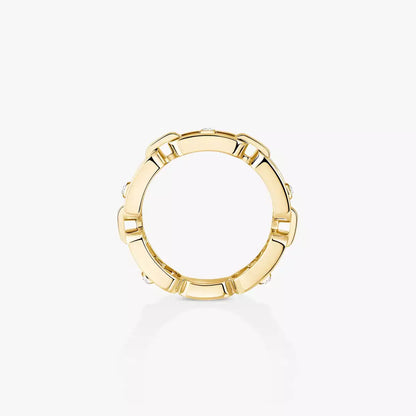 [Aura Jewels]Move Link Pave_-Set Diamond Ring in Gold