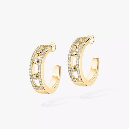 [Aura Jewels]Diamond Pave_ Hoop Earrings Move