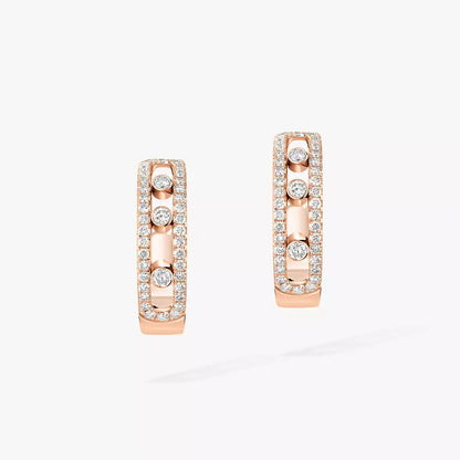 [Aura Jewels]Diamond Pave_ Hoop Earrings Move