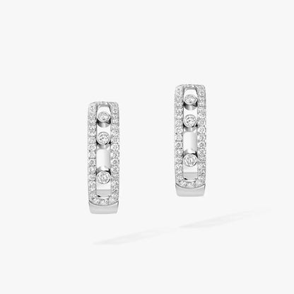 [Aura Jewels]Diamond Pave_ Hoop Earrings Move