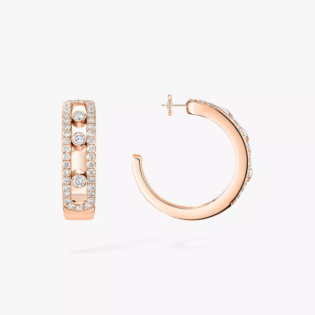 [Aura Jewels]Diamond Pave_ Hoop Earrings Move