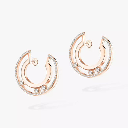 [Aura Jewels]Move Romane Small Diamond Hoop Earrings