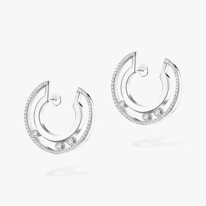 [Aura Jewels]Move Romane Small Diamond Hoop Earrings
