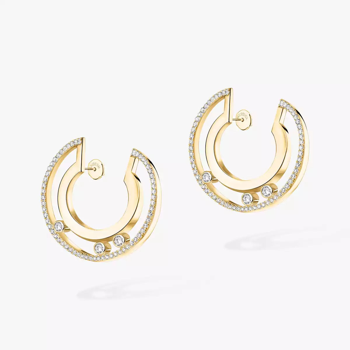 [Aura Jewels]Move Romane Small Diamond Hoop Earrings