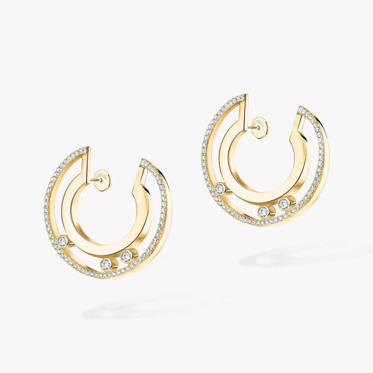 [Aura Jewels]Move Romane Small Diamond Hoop Earrings