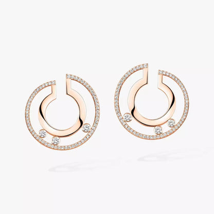 [Aura Jewels]Move Romane Small Diamond Hoop Earrings