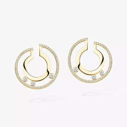 [Aura Jewels]Move Romane Small Diamond Hoop Earrings