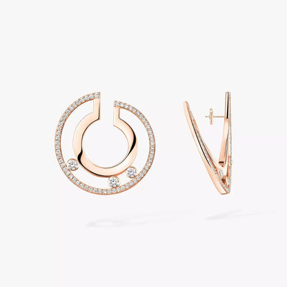 [Aura Jewels]Move Romane Small Diamond Hoop Earrings