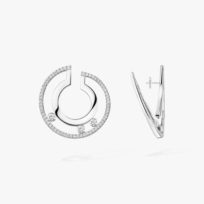 [Aura Jewels]Move Romane Small Diamond Hoop Earrings