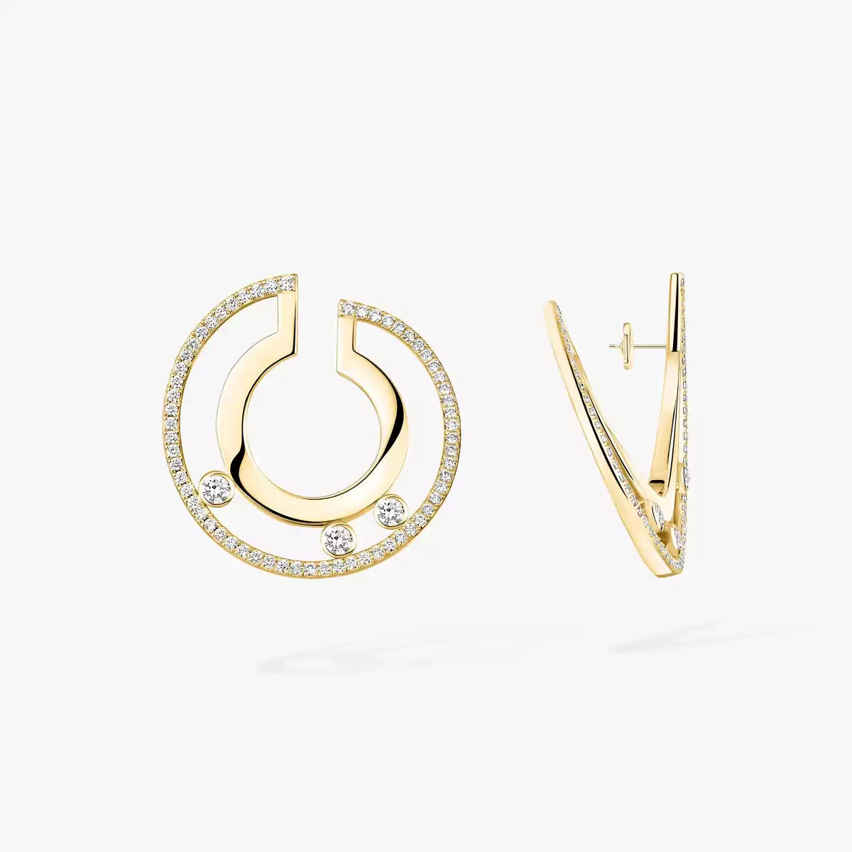 [Aura Jewels]Move Romane Small Diamond Hoop Earrings