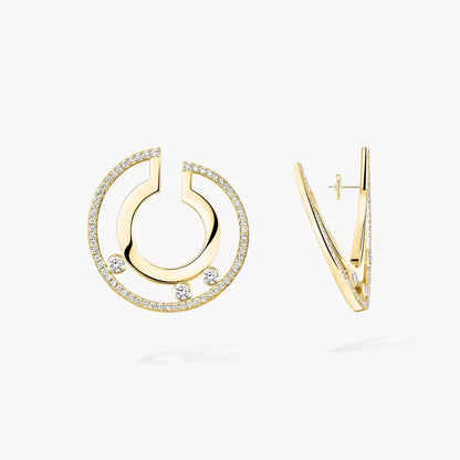[Aura Jewels]Move Romane Small Diamond Hoop Earrings