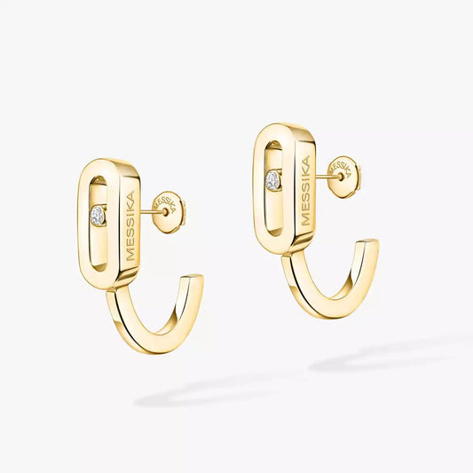 [Aura Jewels]Diamond Mini Hoop Earrings Move Classique