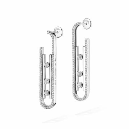 [Aura Jewels]Diamond Pendant Earrings Move 10Th