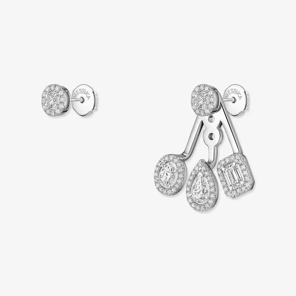 [Aura Jewels] My Twin Trio  Diamond Earrings
