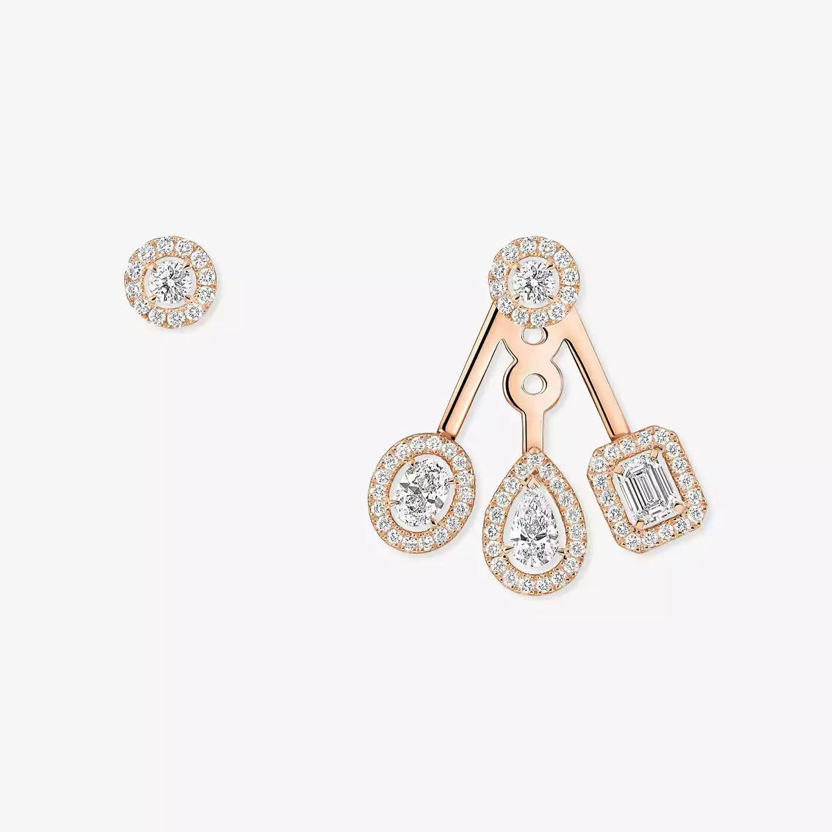 [Aura Jewels] My Twin Trio  Diamond Earrings