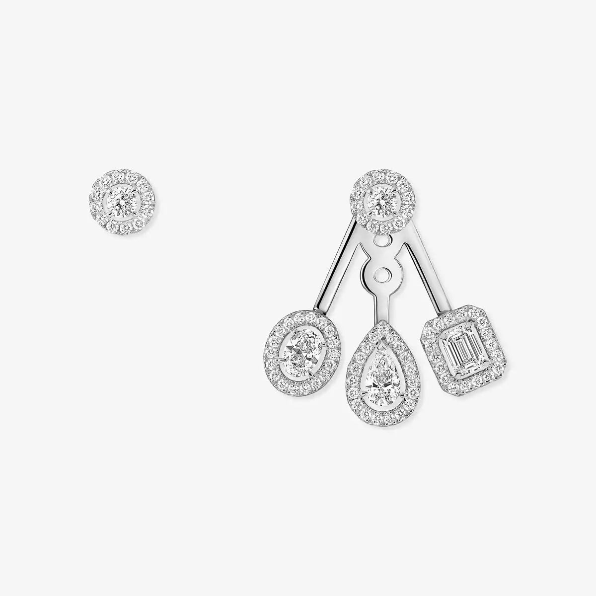[Aura Jewels] My Twin Trio  Diamond Earrings