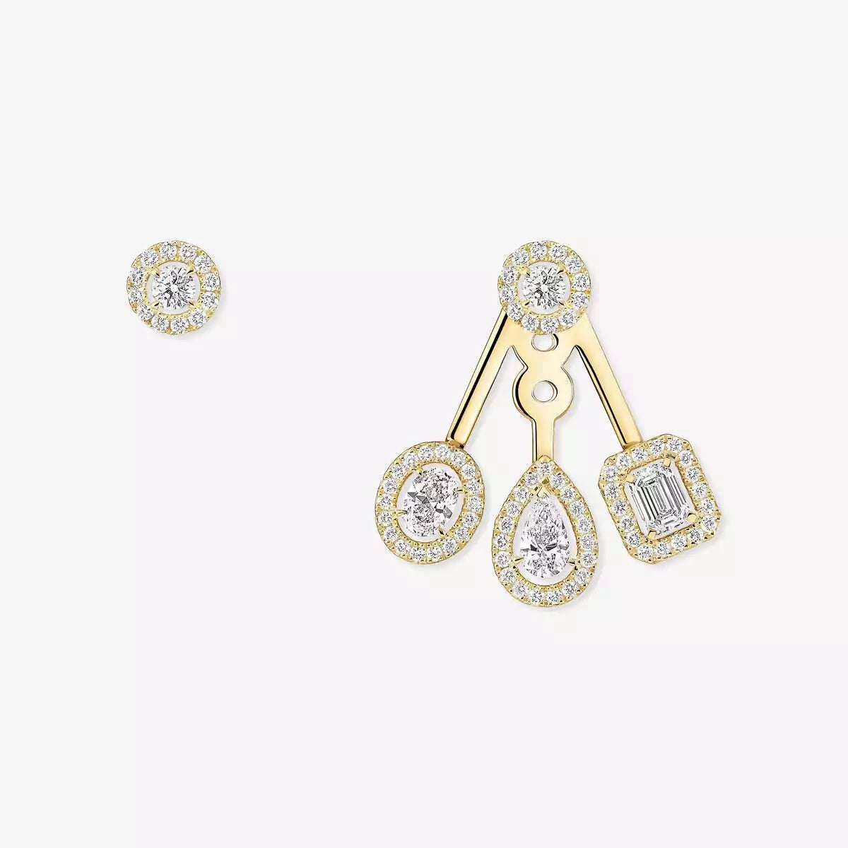 [Aura Jewels] My Twin Trio  Diamond Earrings