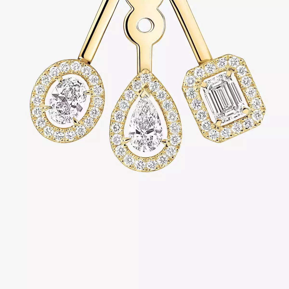 [Aura Jewels] My Twin Trio  Diamond Earrings