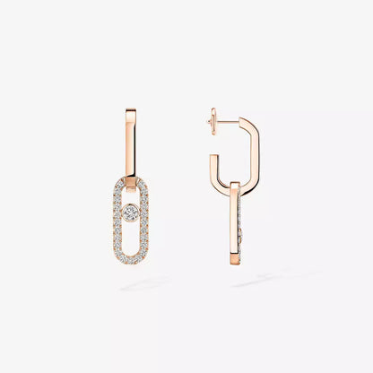 [Aura Jewels]Move Link Diamond Earrings