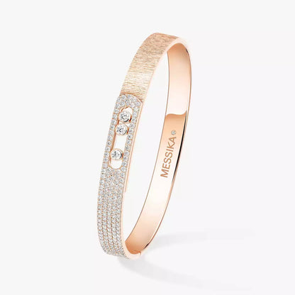 [Aura Jewels]Move Noa Ciselé half pavé bangle