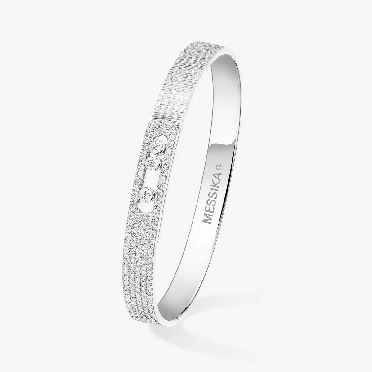 [Aura Jewels]Move Noa Ciselé half pavé bangle