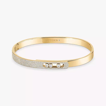 [Aura Jewels]Move Noa Rose Gold Pavé Diamond Bangle Bracelet