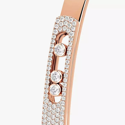 [Aura Jewels]Move Noa Rose Gold Pavé Diamond Bangle Bracelet