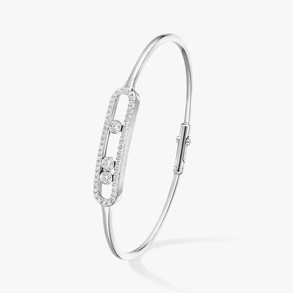 [Aura Jewels]Move Pavé Diamond Bangle Bracelet M
