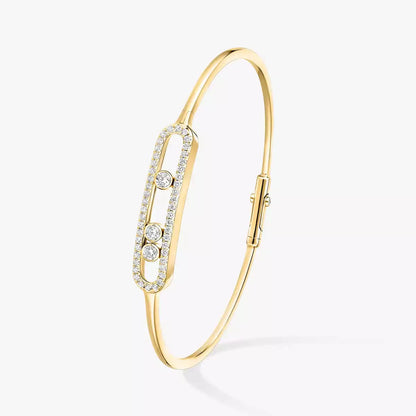 [Aura Jewels]Move Pavé Diamond Bangle Bracelet M